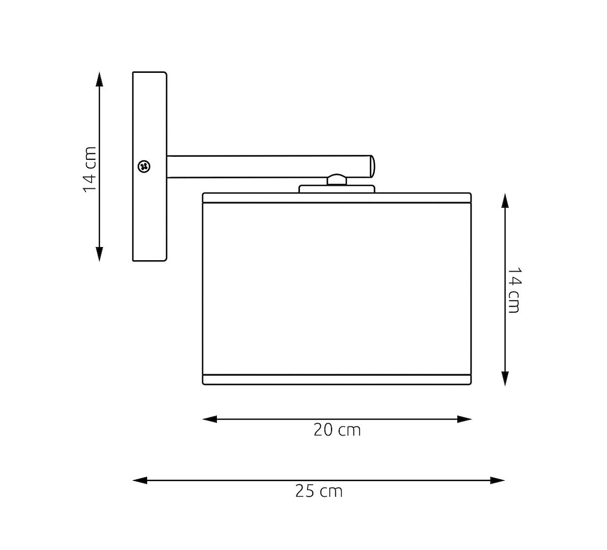 Nástěnné svítidlo ECO K1 – černé, šedé textilní stínidlo