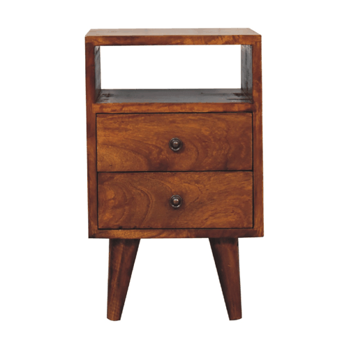 Mini noční stolek v kaštanovém odstínu, 30 × 30 × 50 cm