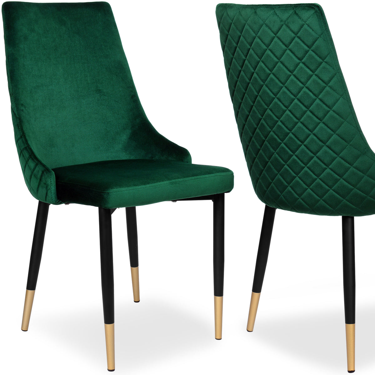 Sametová židle čalouněná Vermont Velvet tmavě zelené