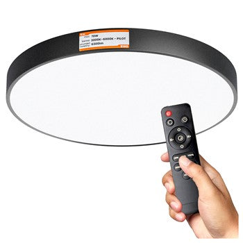 Černé stropní LED svítidlo 70 W, CCT