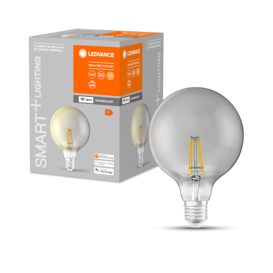 OSRAM SMART+ Globe 125 WiFi kouřová 230V E27 LED EQ44 2500K