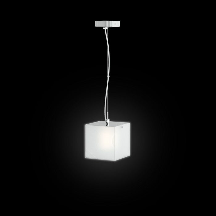 LUCIA 15x15 závěsná satinované sklo/chrom 230V LED G9 5W