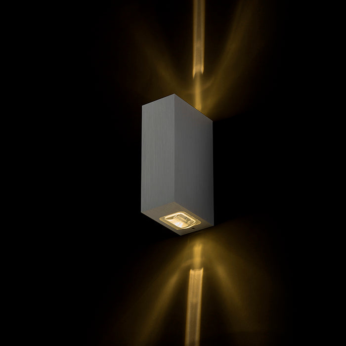 NICK II nástěnná česaný hliník 230V LED 2x3W 10° IP54 3000K