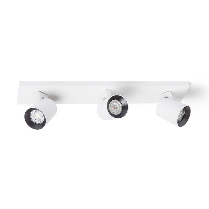 KENNY III přisazená bílá/černá 230V LED GU10 3x8W