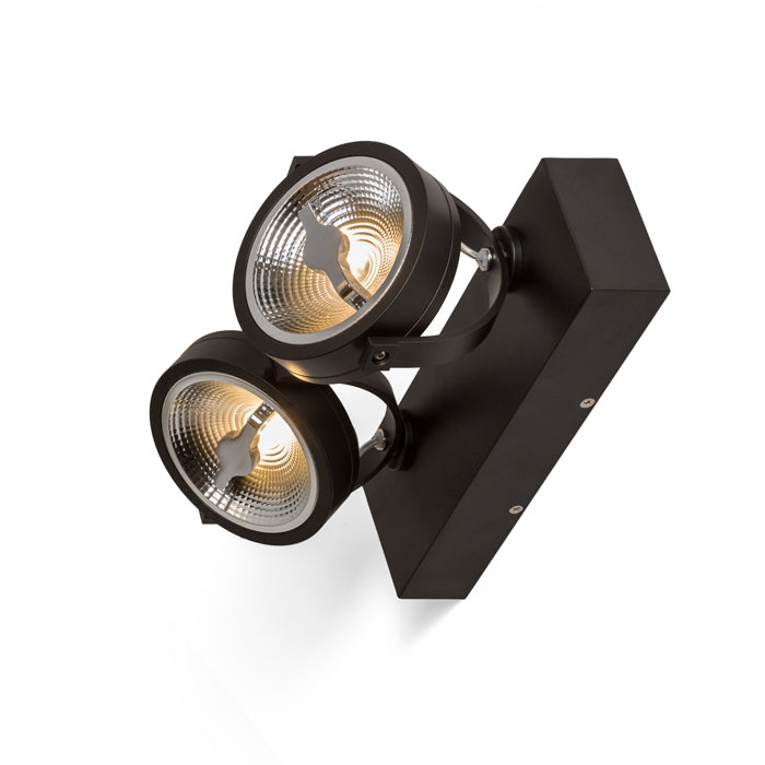 KELLY LED II DIMM nástěnná černá 230V LED 2x12W 24° 3000K