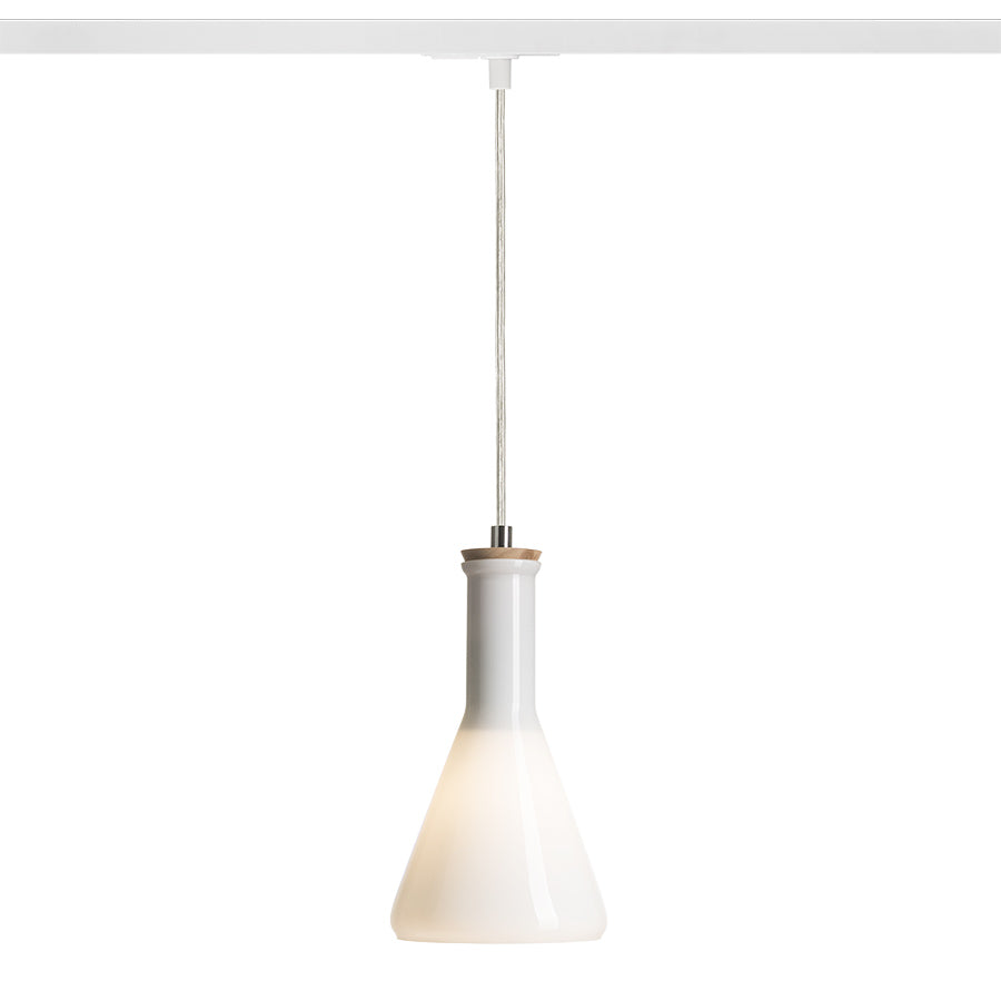 PULIRE CON pro jednookr. lištu opálové sklo/dřevo 230V LED E14 6W