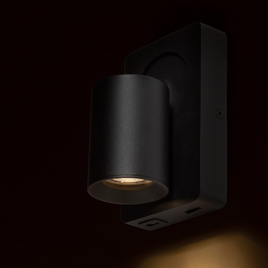 VOLTERA USB nástěnná černá 230V LED GU10 9W