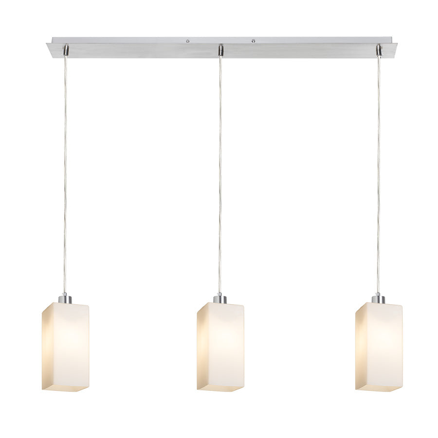 LIZ III 80 závěsná opálové sklo/chrom 230V LED E27 3x15W
