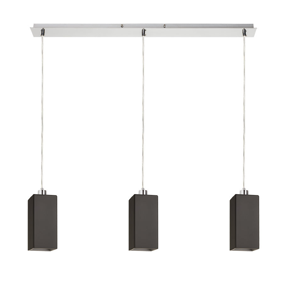 LIZ III 80 závěsná černá sklo/matný nikl 230V LED E27 3x15W