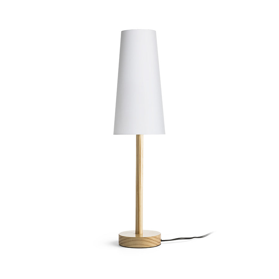 MAUI/CONNY 15/30 stolní Polycotton bílá/dřevo 230V LED E27 11W