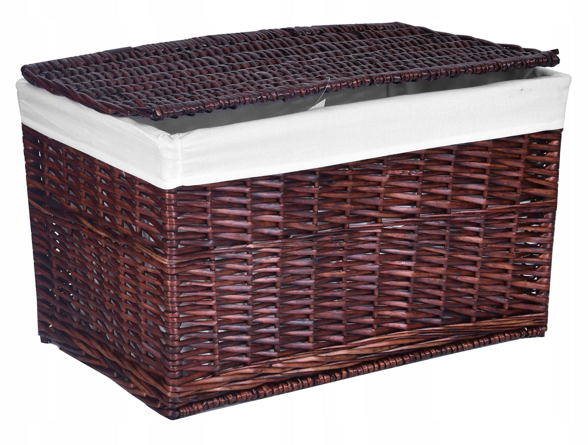 Proutěná truhla 105 l, 66 × 40 × 40 cm – hnědá