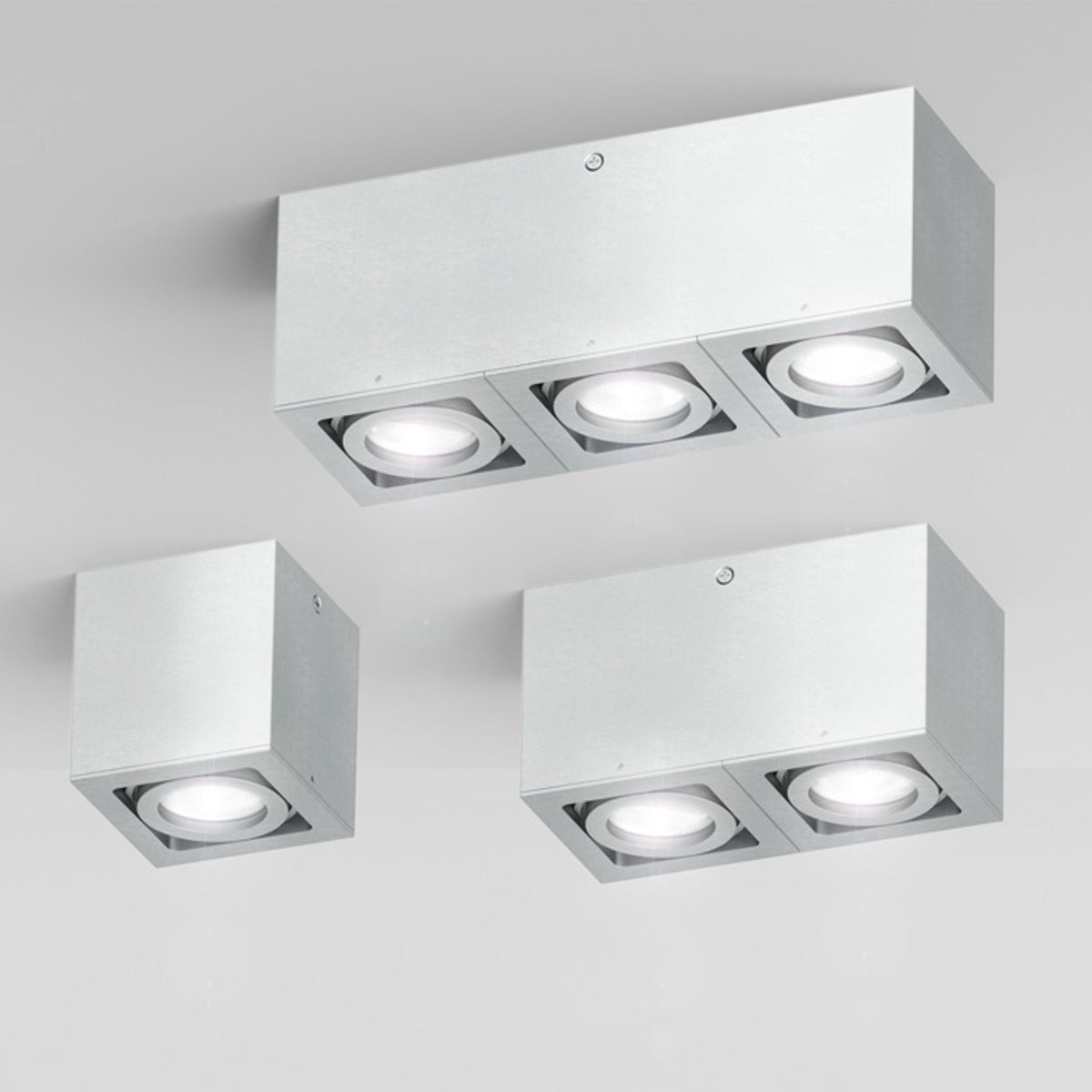 Stropní svítidlo BERIT II, hliník, patice GU10, 2× 50 W
