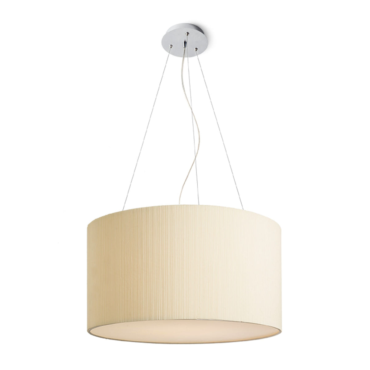 Závěsné svítidlo LALO 55, krémově bílá/matný nikl, patice E27, 3× 15 W