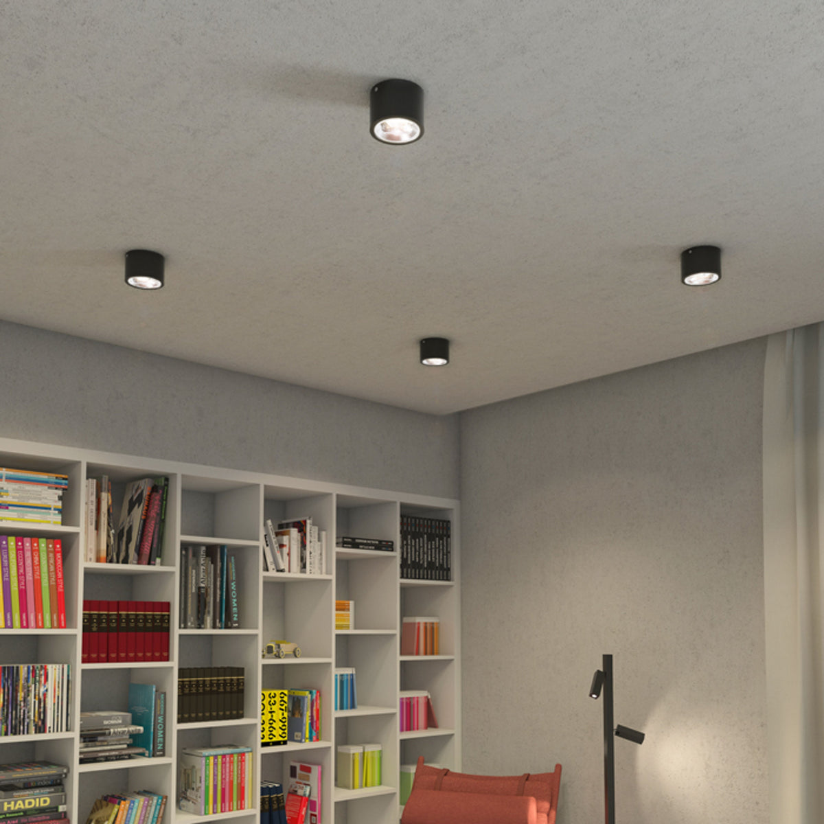 Stropní LED svítidlo KELLY LED, černé, 15 W, teplá bílá 3000 K, stmívatelné