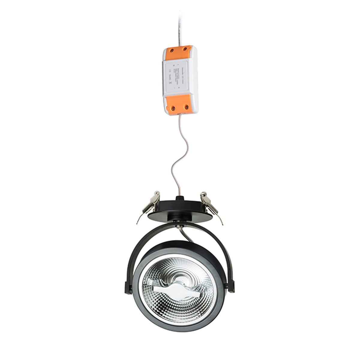 Polozápustné LED svítidlo KELLY LED, černé, 12 W, teplá bílá 3000 K, stmívatelné