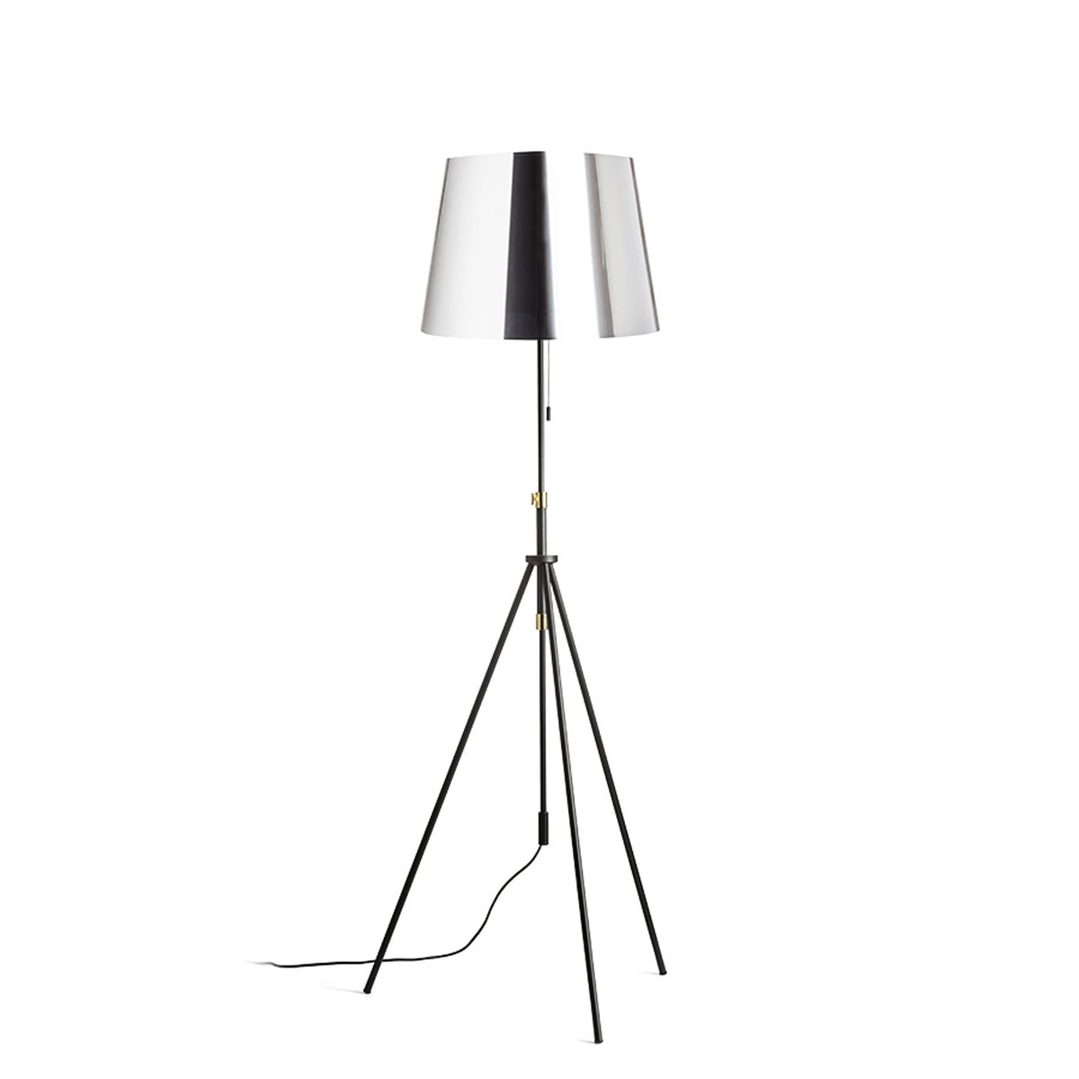 Stojací lampa LUTON/ILUSION, chromovaná fólie/černá/kov, patice E27, 15 W