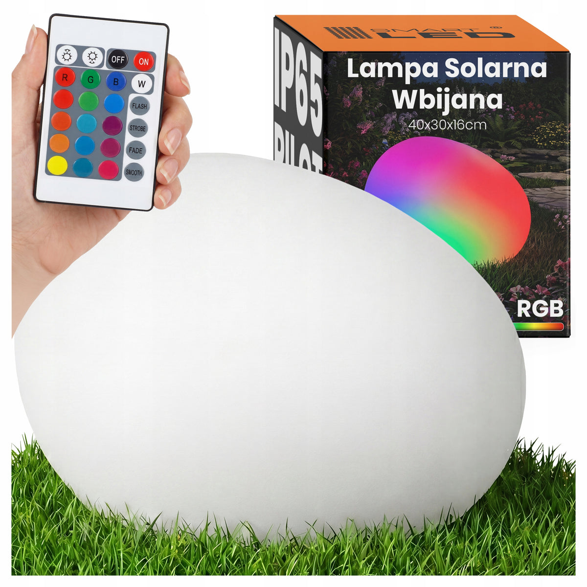 Bílé LED solární zápichové svítidlo 40 cm