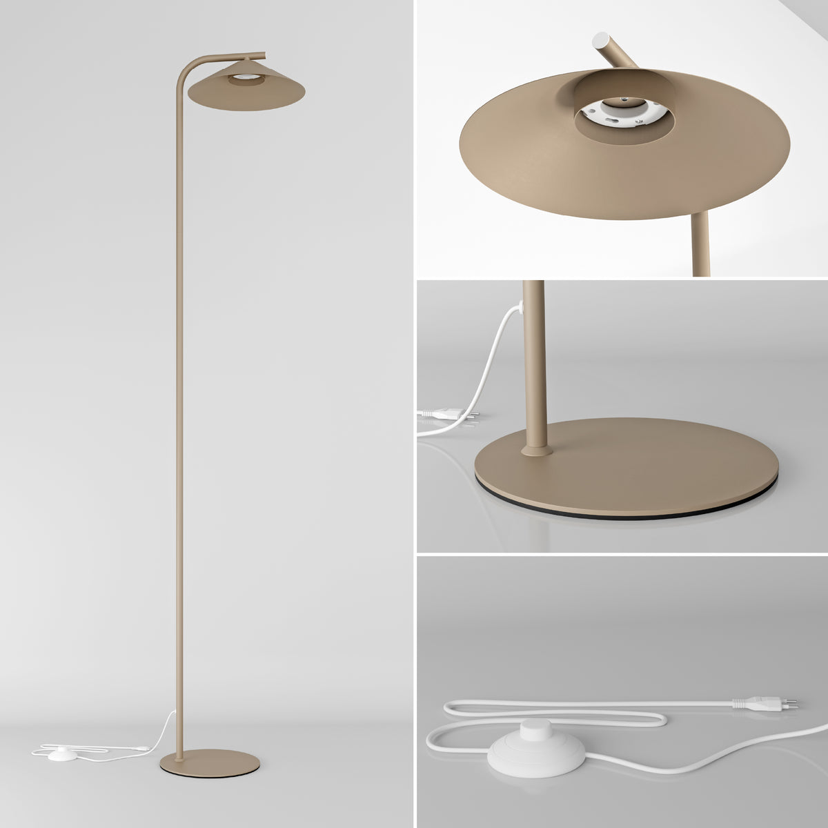 Béžová stojací lampa GX53