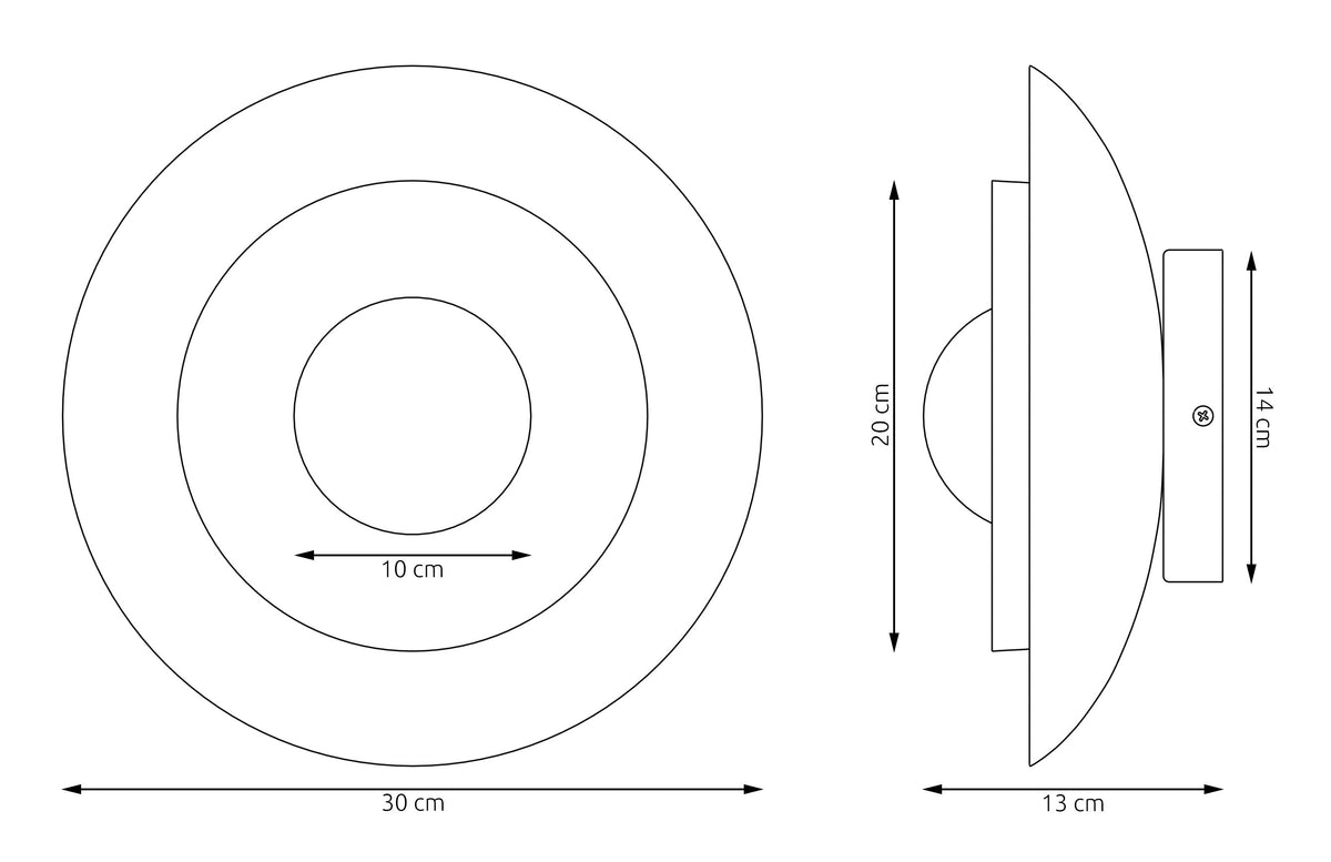 Nástěnné svítidlo POPPI K1 – černé, bílé sklo