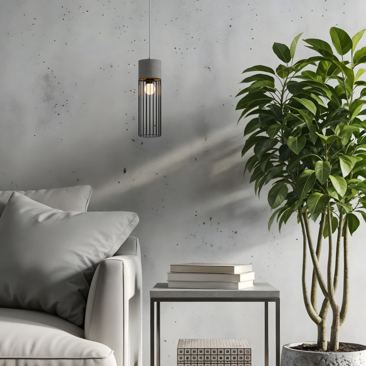 Závěsné svítidlo BURTON, beton, patice E27, 11 W – fotografie 12