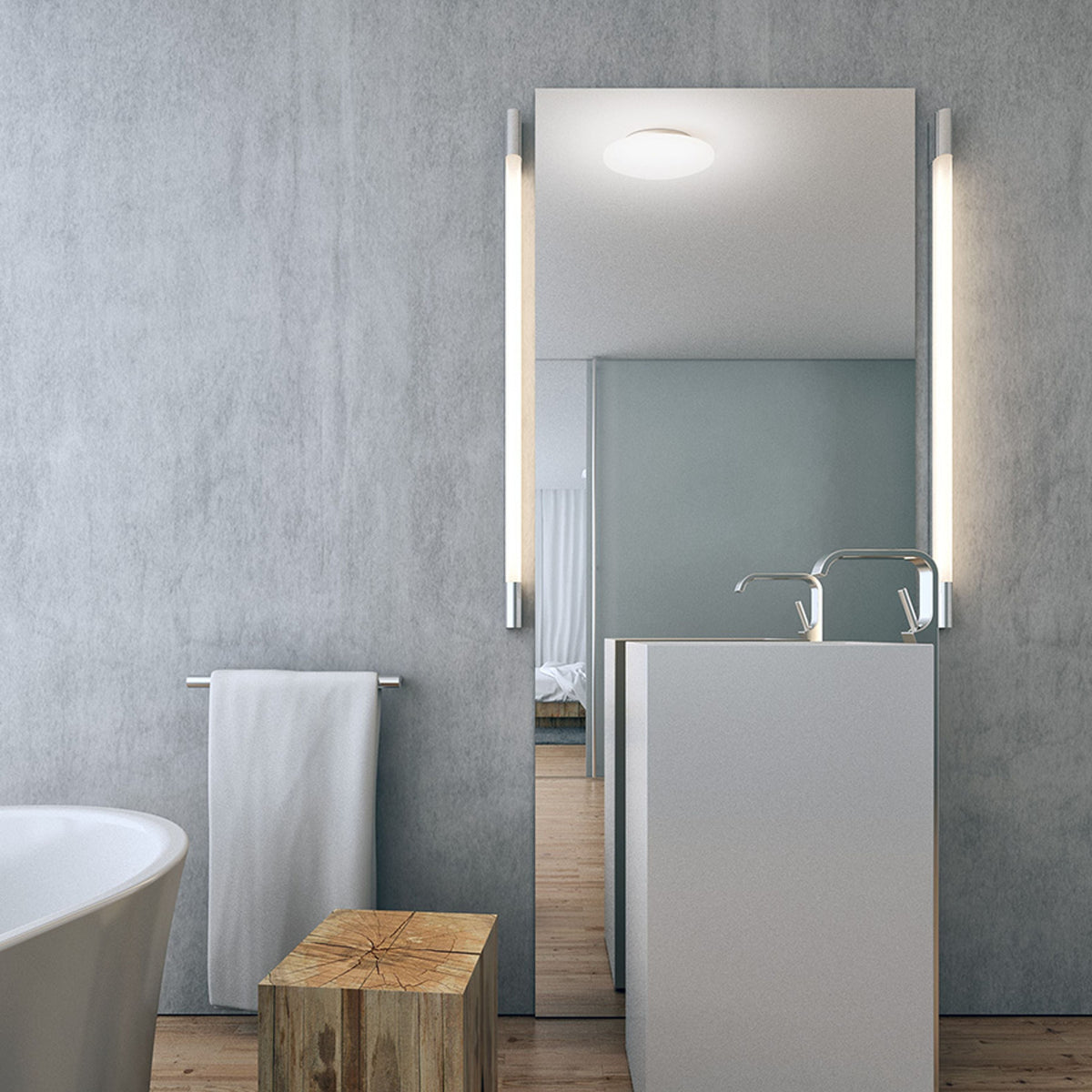 Koupelnové stropní LED svítidlo SARA LED 36, opálové sklo/chrom, 24 W, teplá bílá 3000 K, IP44 – fotografie 4