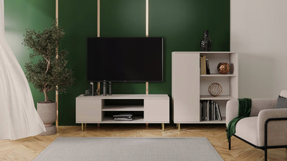 TV stolek FOCUS 135 cm – kašmír, zlaté nožky