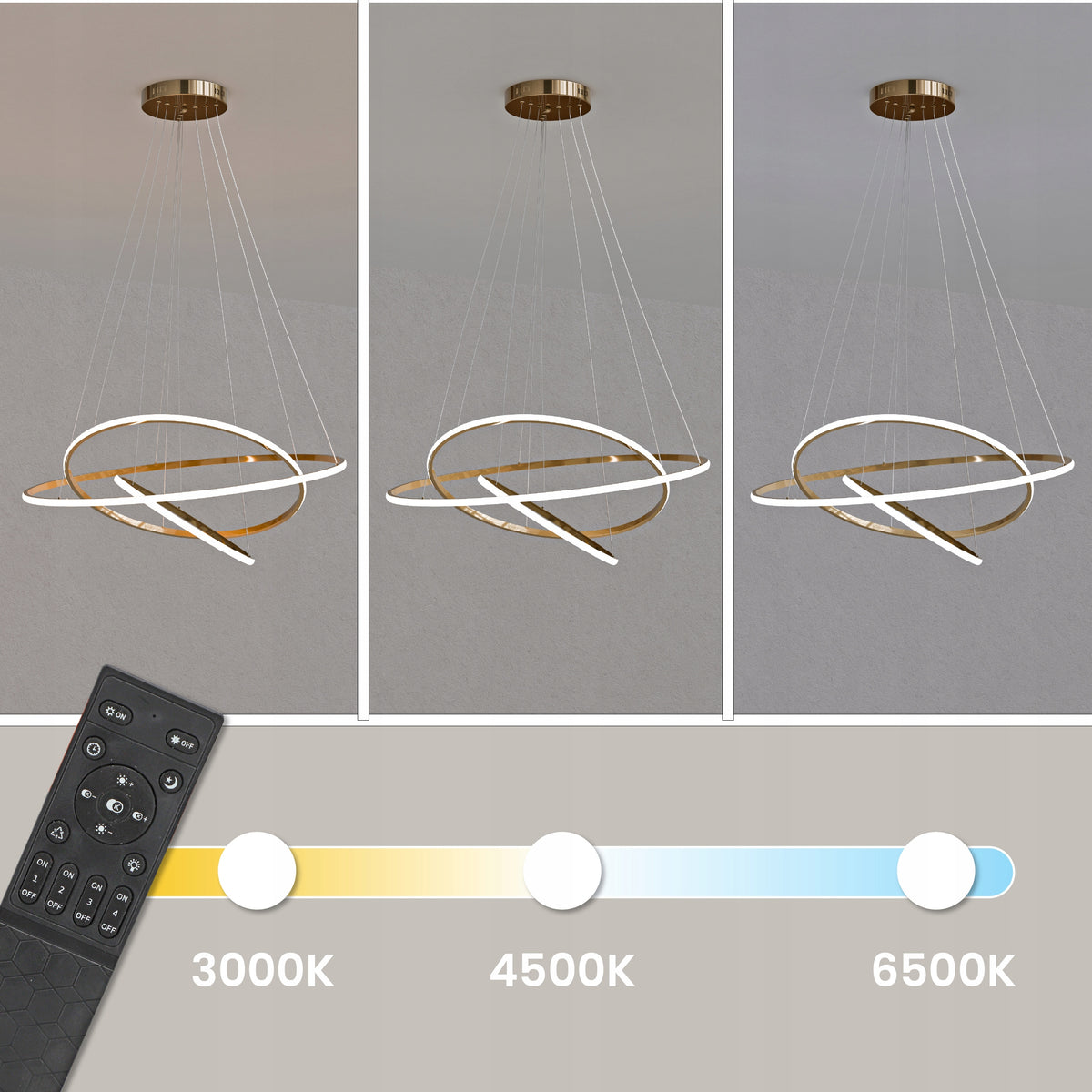 Zlaté kancelářské závěsné LED svítidlo 113 W