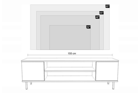TV stolek FOCUS 155 cm – kašmír, černé nožky