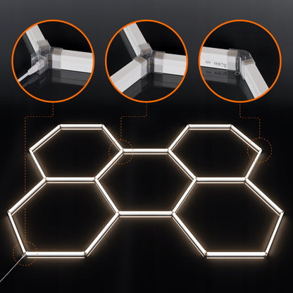 LED HEXAGON osvětlení do garáže 298 × 209 cm