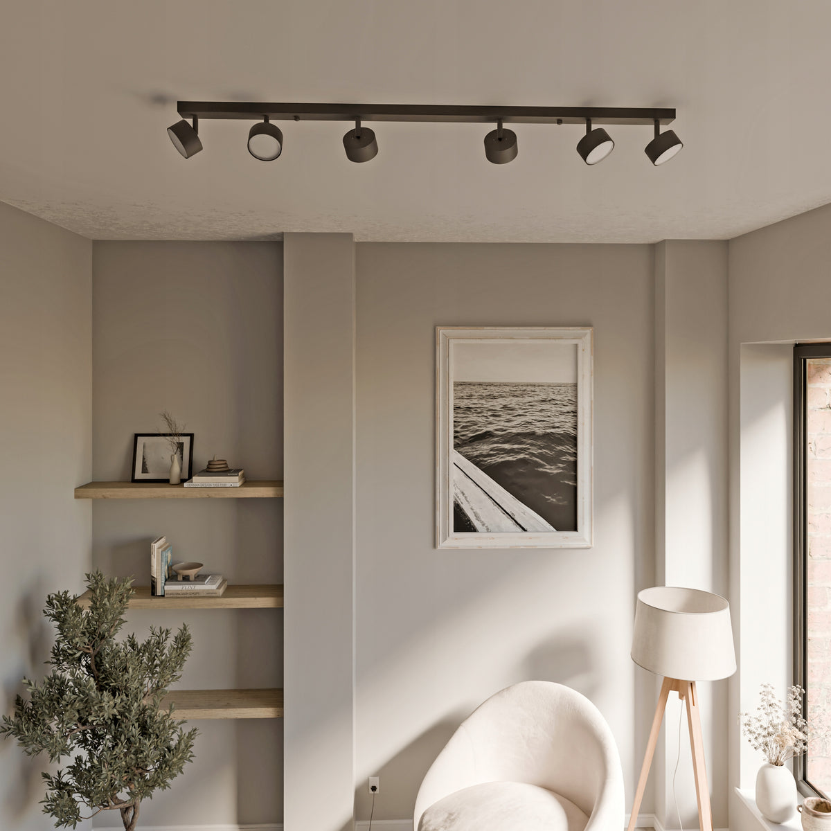 Černé přisazené bodové svítidlo GX53 120 cm, nastavitelné