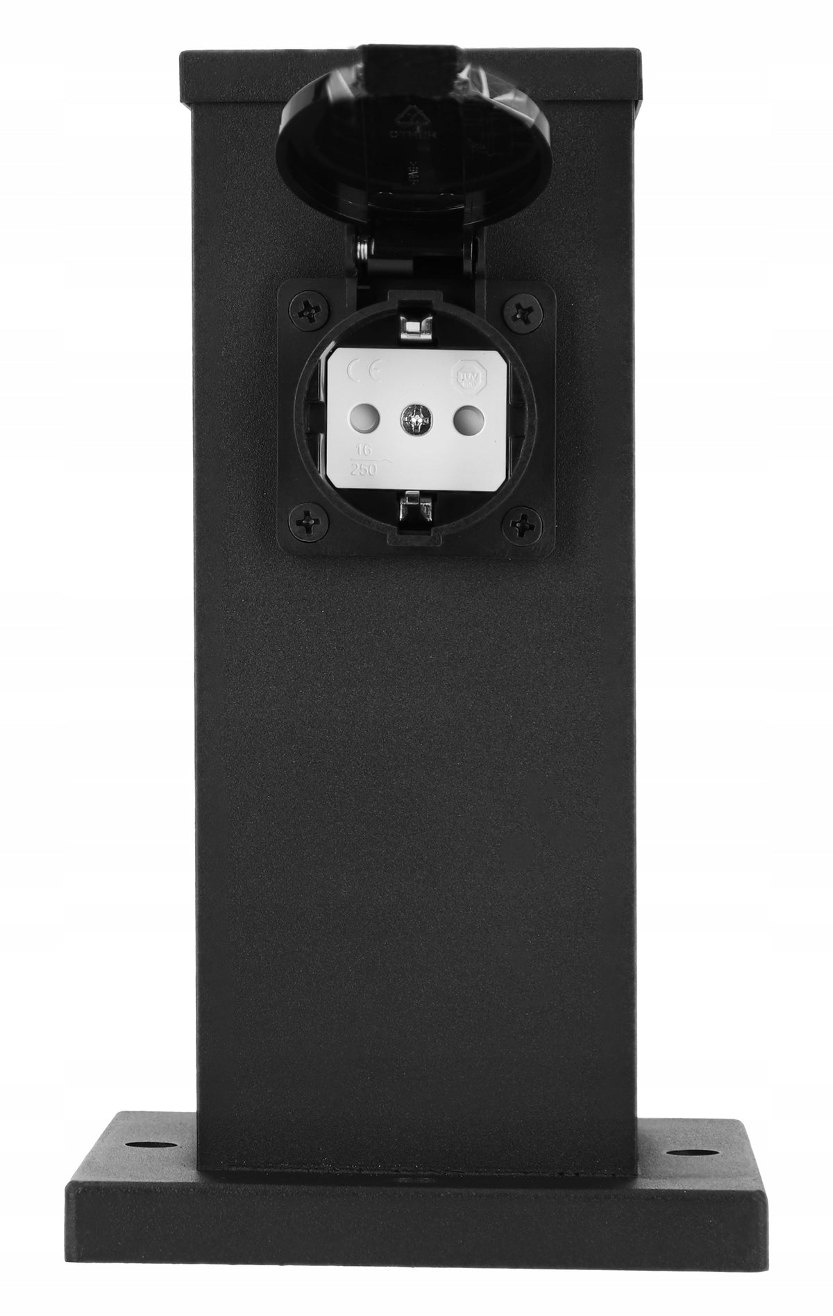 Černý zahradní napájecí sloupek 230 V, IP44