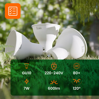 Bílá LED žárovka GU10 230 V, 7 W, 600 lm, 6000 K – studená bílá
