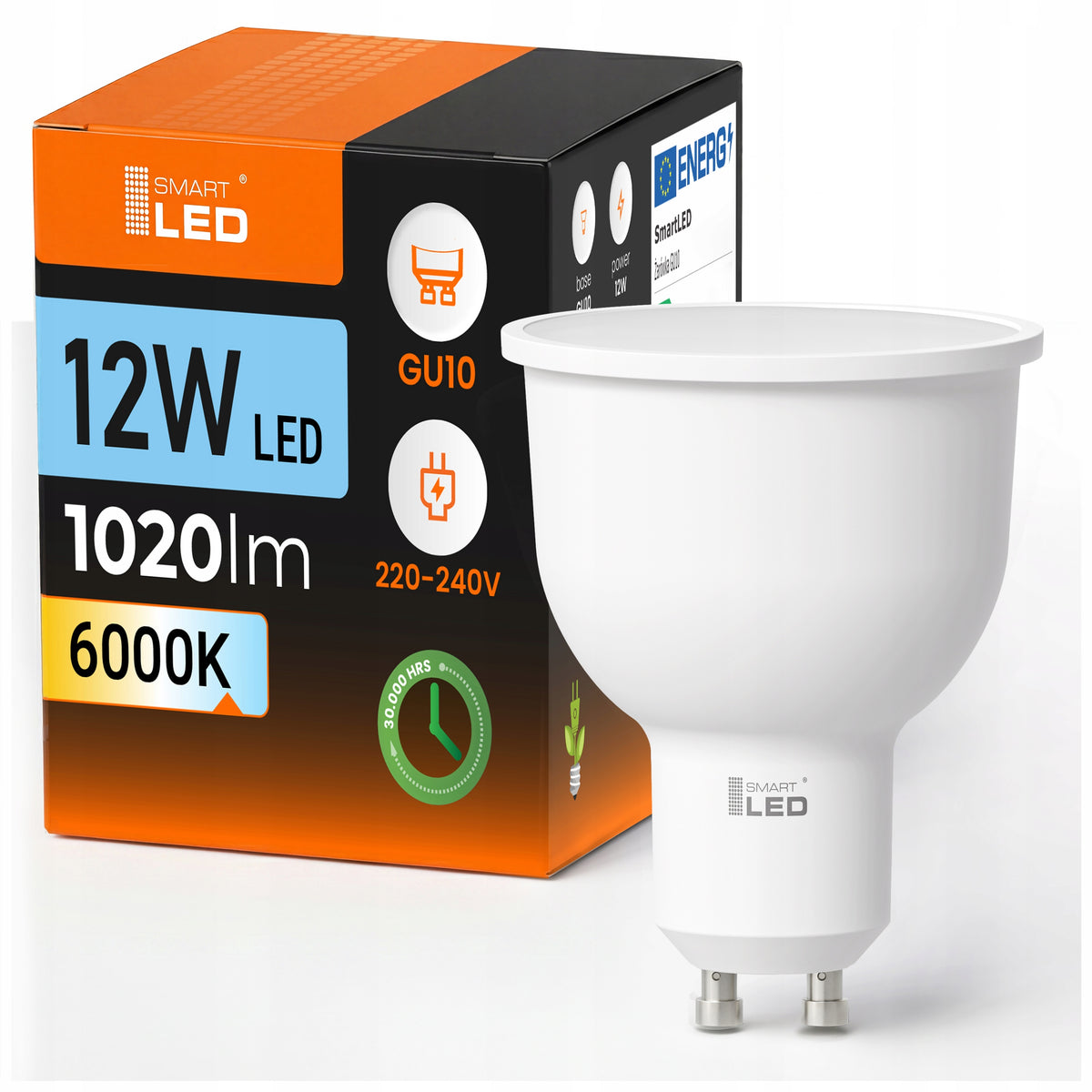 LED žárovka GU10 230 V, 12 W, 6000 K – studená bílá