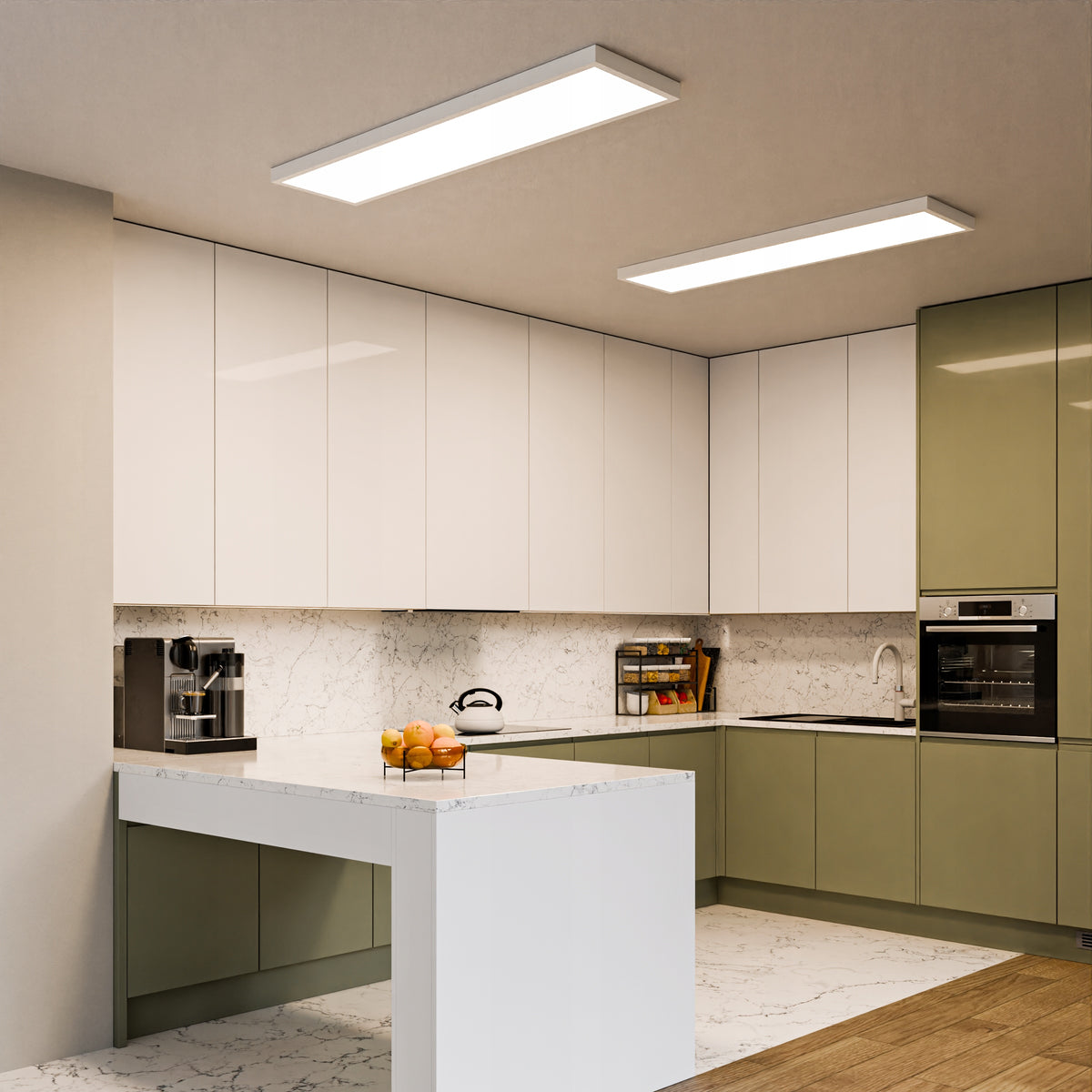 Stropní LED svítidlo 5600 lm, 30 × 120 cm