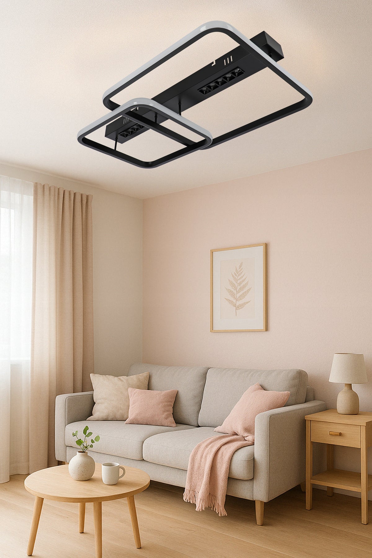 Černé LED závěsné svítidlo 39 W, 3 režimy barvy světla