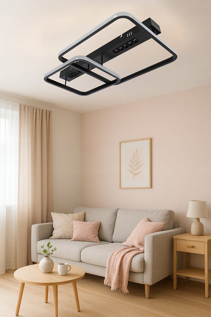 Černé LED závěsné svítidlo 39 W, 3 režimy barvy světla