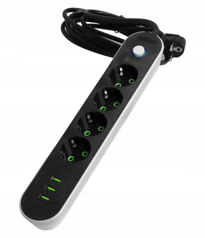 Prodlužovací kabel 230 V, 3 m, USB