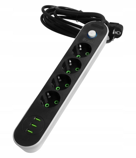 Prodlužovací kabel 230 V, 3 m, USB