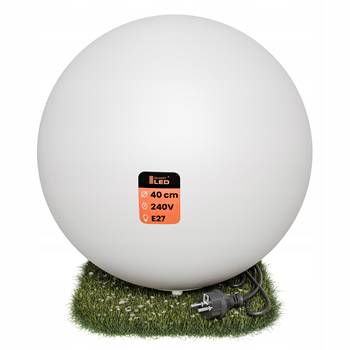 Bílá zahradní koule E27, Ø 40 cm