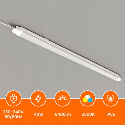 Prachotěsné LED svítidlo 40 W, 6400 lm, 120 cm