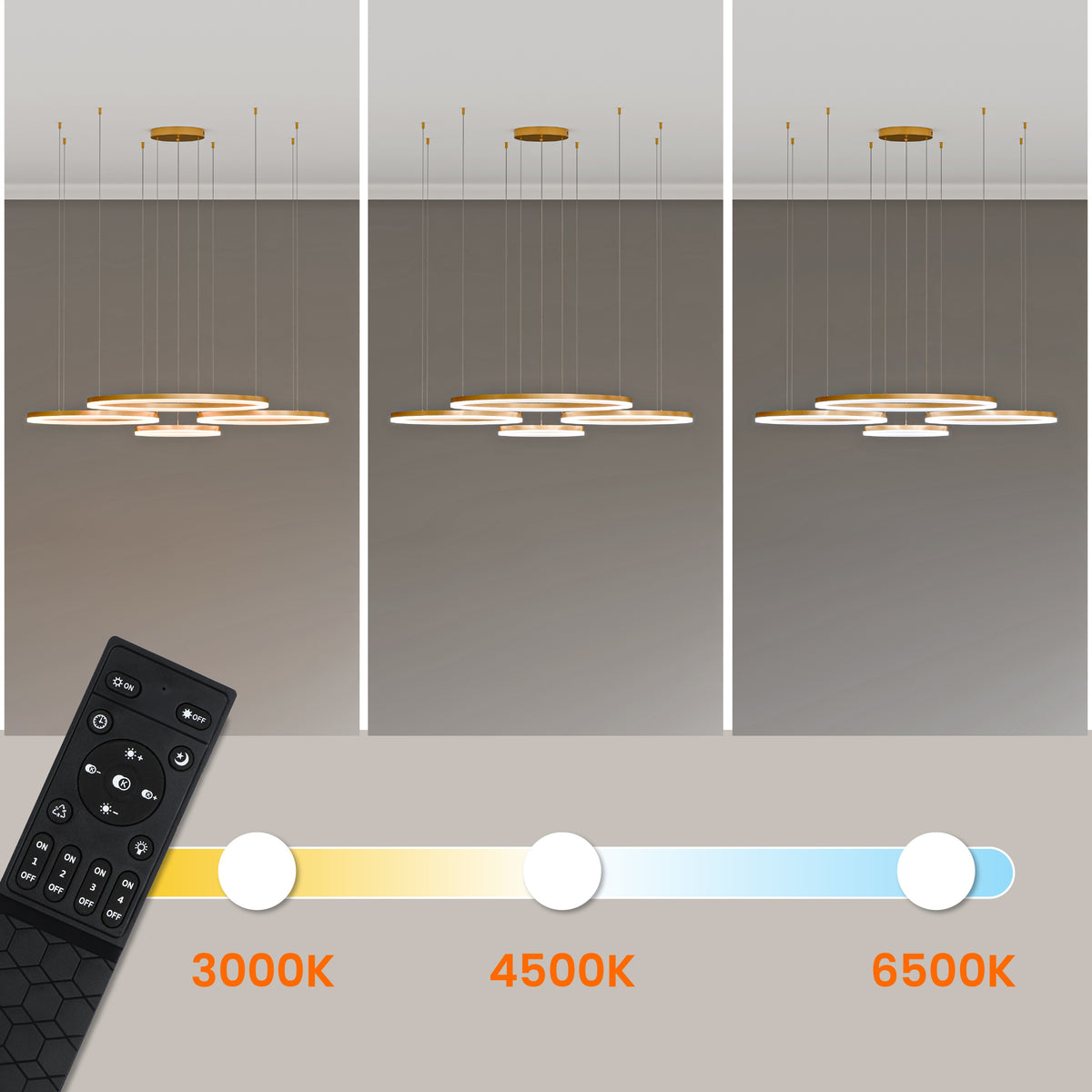 Zlaté LED závěsné svítidlo 272 W