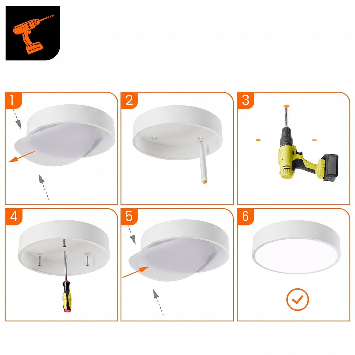 Bílé kulaté stropní LED svítidlo 36 W, 3600 lm, 3000 K, 40 cm – teplá bílá