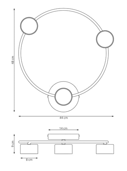 Stropní svítidlo LUCIO 3 – černé