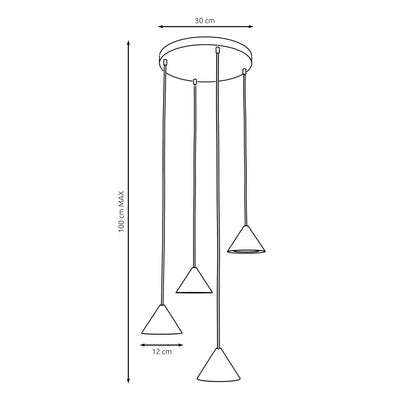 Závěsné svítidlo ELIT 4 PREM – vínové