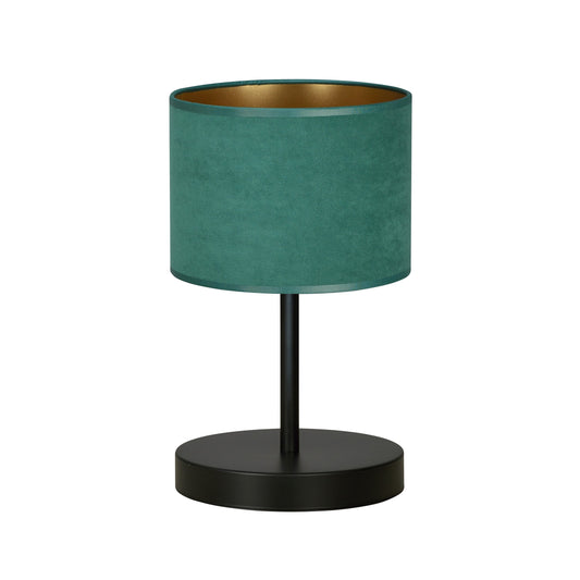 Stolní lampa HILDE LN1 – černá, zelené textilní stínidlo