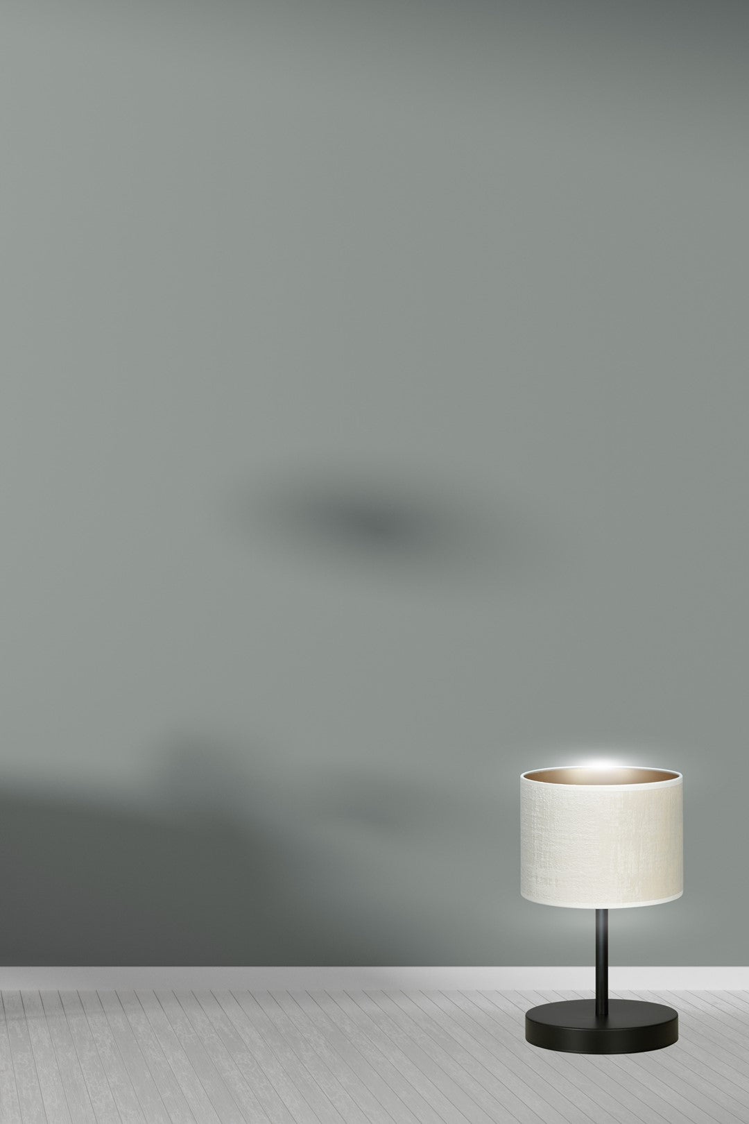 Stolní lampa HILDE LN1 – černá, bílé textilní stínidlo