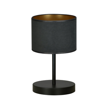 Stolní lampa HILDE LN1 – černá, černé textilní stínidlo