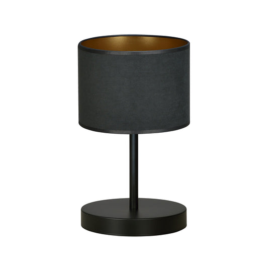 Stolní lampa HILDE LN1 – černá, černé textilní stínidlo