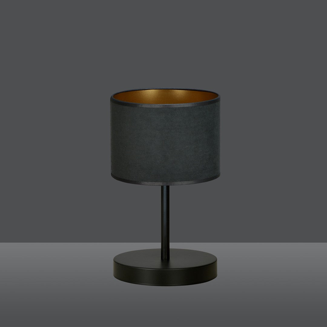 Stolní lampa HILDE LN1 – černá, černé textilní stínidlo