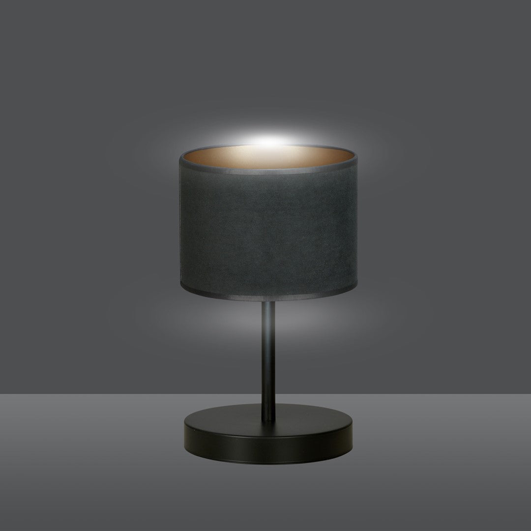 Stolní lampa HILDE LN1 – černá, černé textilní stínidlo